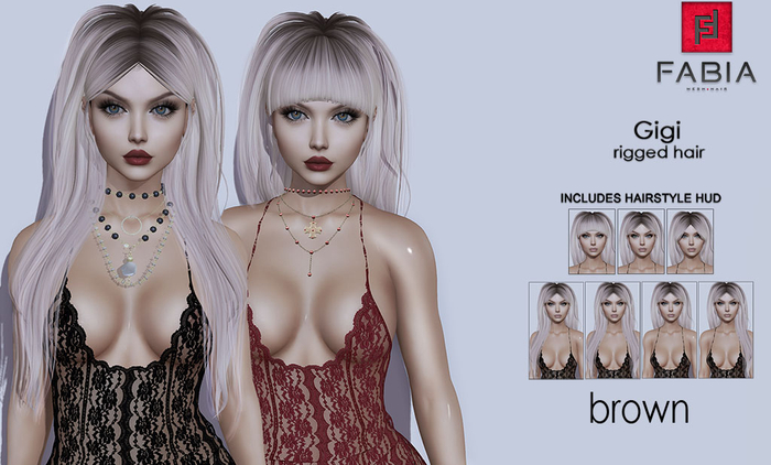 -FABIA- Mesh Hair   < Gigi> Brown