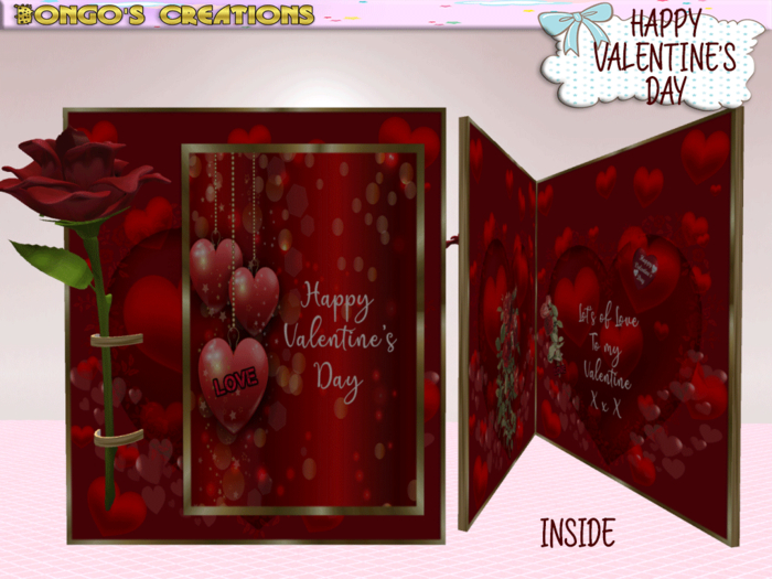 BMC3063 - HAPPY VALENTINE'S DAY CARD - WITH A SINGLE RED ROSE.