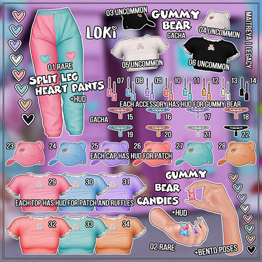 06.UNCOMMON Loki - Gummy Bear GACHA - Black Tee - Maitreya