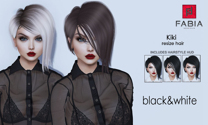 -FABIA- Mesh Hair   < Kiki> Black&White