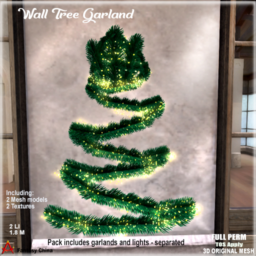 FC- FULL PERM  Mesh Wall Tree Garland 