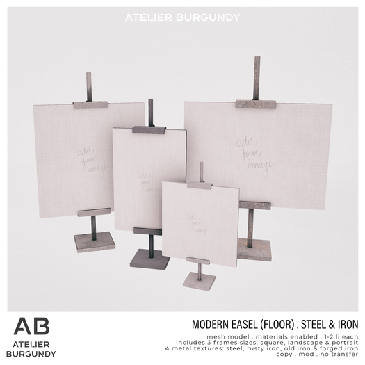 Atelier Burgundy . Modern Easel Floor . Steel Iron *ADD*