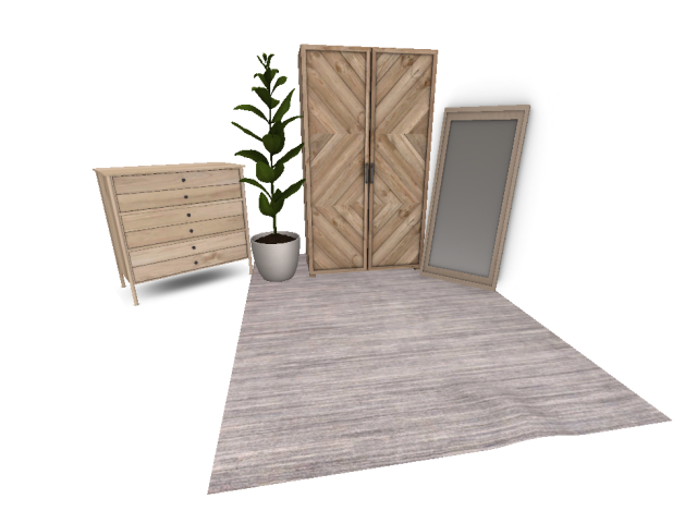 MissM - Lilly Closet with plant, mirror and rug