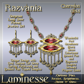 RAZVANIA Charmion Necklace & Earrings Set OP - Red Black Gold