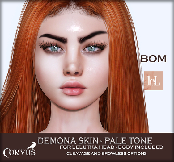 Corvus : Demona Skin Pale Lelutka BOM