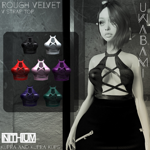 // UWABAMI // ROUGH VELVET V Strap Top DEMO