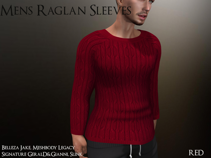 Mens Raglan Sleeves RED