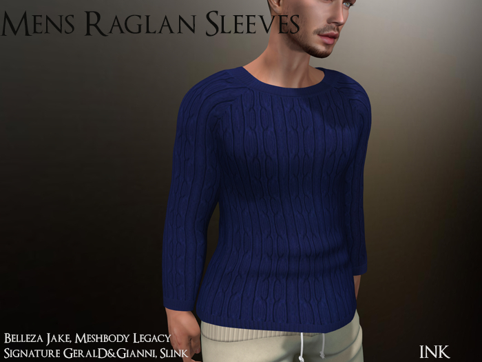 Mens Raglan Sleeves Ink