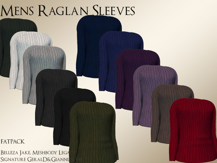 Mens Raglan Sleeves FATPACK