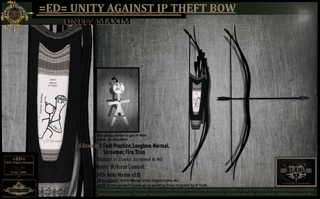 Second Life Marketplace - =ED= Unity Against IP Theft BOW - [UM=v2.0 ...