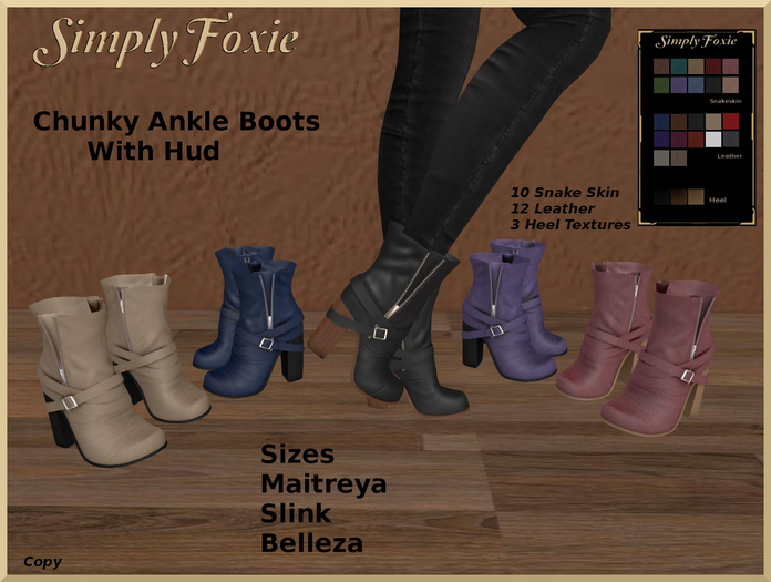 Chunky Ankle Boots With Hud (Boxed)
