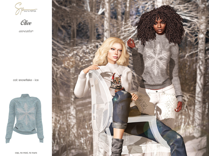 S&P Olive sweater snowflake ice (wear to unpack)