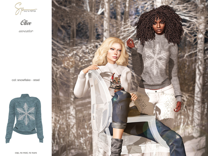 S&P Olive sweater snowflake steel (wear to unpack)