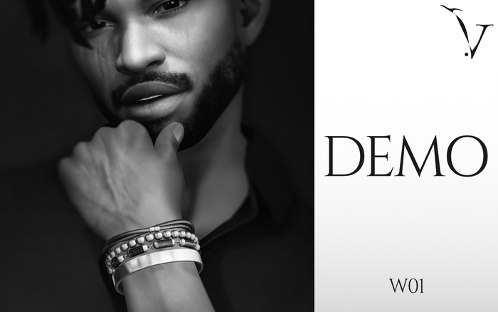 veyard W01 metal and leather bracelet set - DEMO