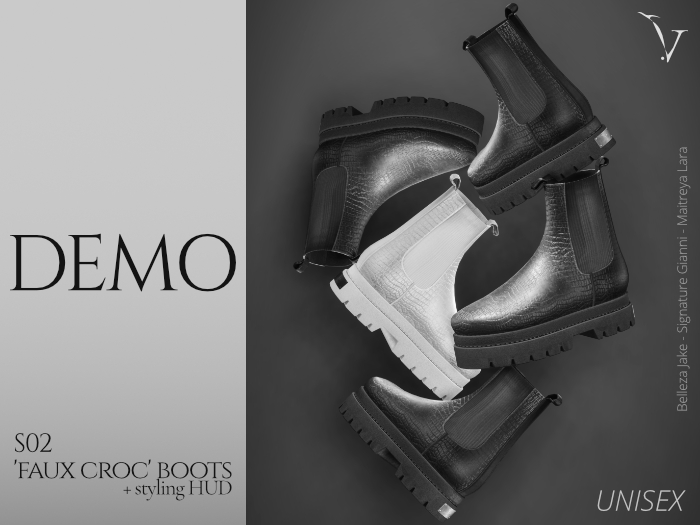 veyard S02 faux croc boots - DEMO