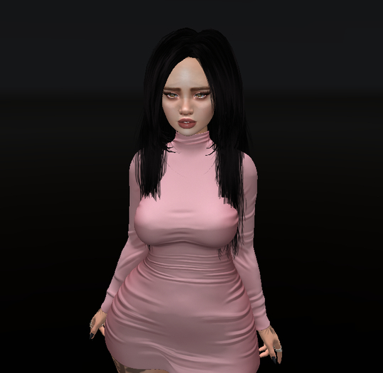 Hair - long, black