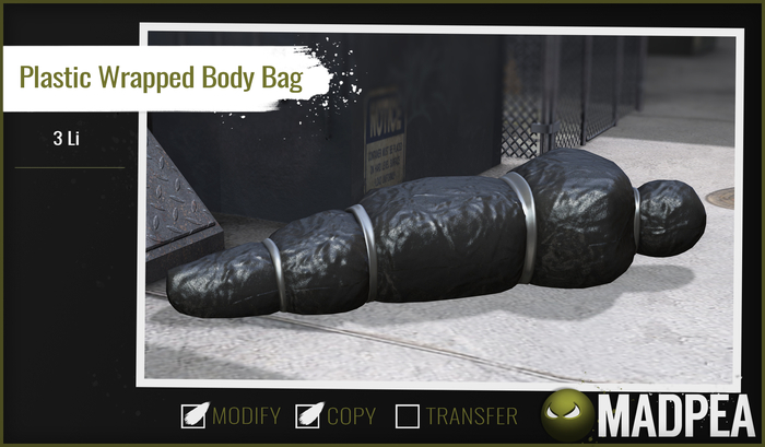 MadPea Plastic Wrapped Body Bag