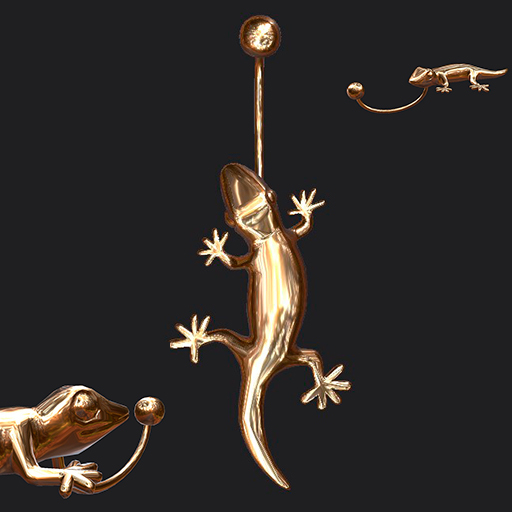 belly piercing lizard