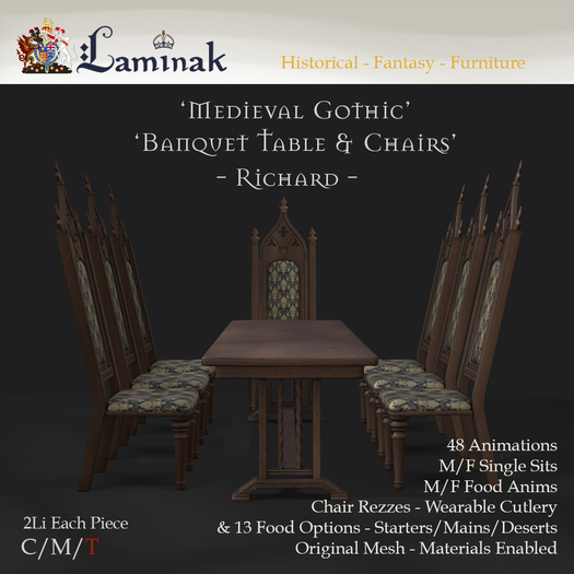 Laminak - Banquet Set - Richard - Mid Oak - Boxed