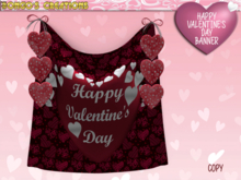 BMC3074 - NEW -  HAPPY VALENTINE'S DAY - DOUBLE SIDED DRAPED  BANNER.