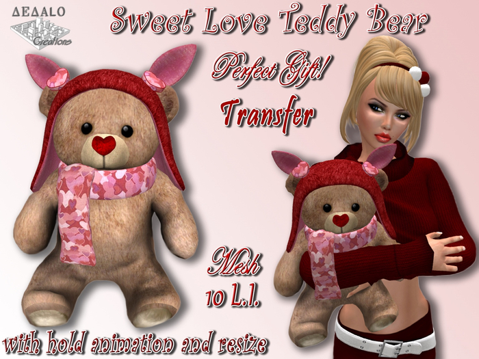 Sweet Love Teddy Bear - Mesh - NEW ITEM - *SUPER PROMO ONLY 190L* - Just for few days!!! -