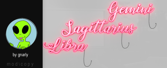 A gnarly zodiac neon sign -  Libra