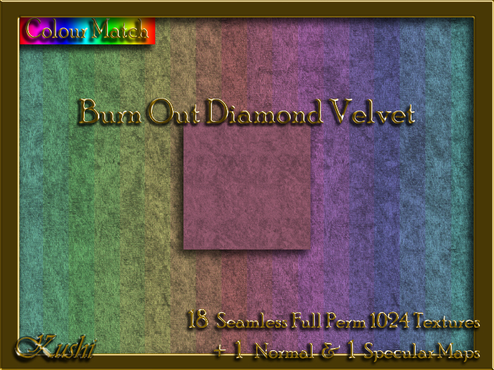 Burn Out Diamond Velvet Solid Seamless Texture Set