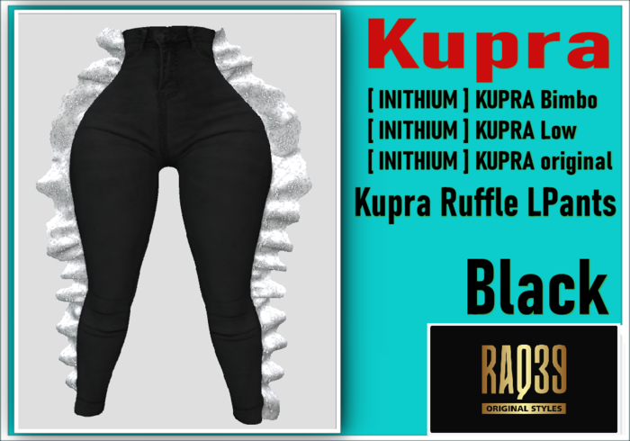 [R39]Kupra Ruffle LPants Black