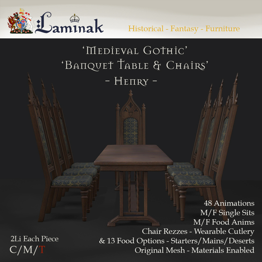 Laminak - Banquet Set - Henry - Mid Oak