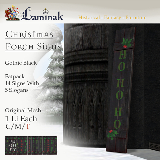 Laminak - Gothic Porch Signs - Fatpack