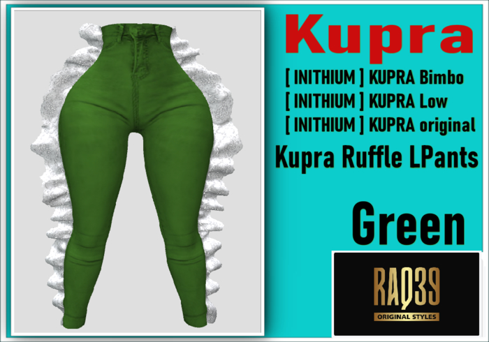 [R39]Kupra Ruffle LPants Green