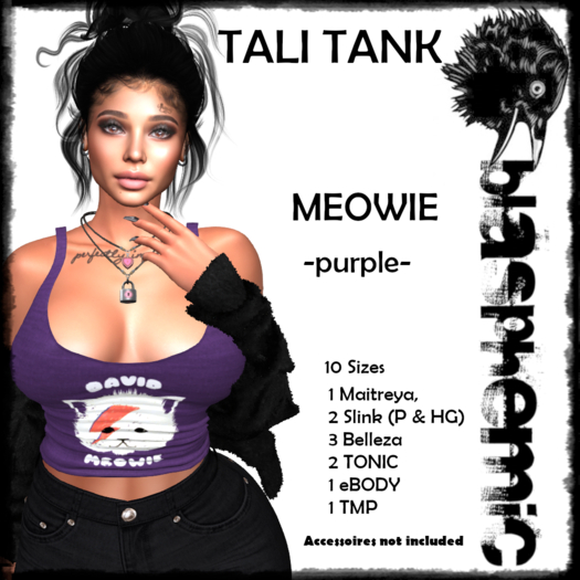 BLASPHEMIC - TALI TANK - MEOWIE PURPLE (boxed)