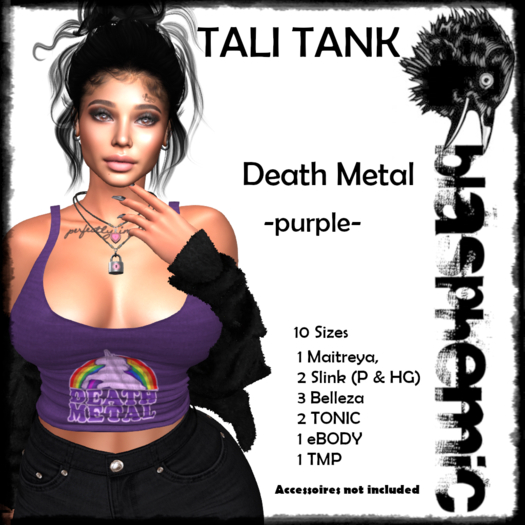 BLASPHEMIC - TALI TANK - DEATH METAL PURPLE 