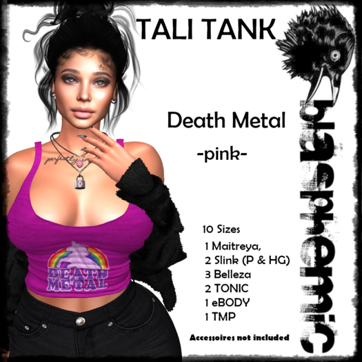BLASPHEMIC - TALI TANK - DEATH METAL PINK (boxed)