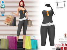 Dae Obj FBX For Black Jumpsuit With Hanging Glasses Belt and Scarf Slink,Maitreya,Belleza,Tonic,Legacy