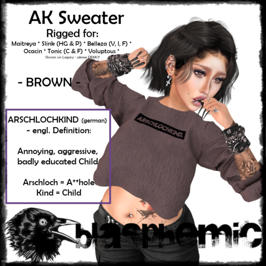 BLASPHEMIC - AK Sweater - BROWN 