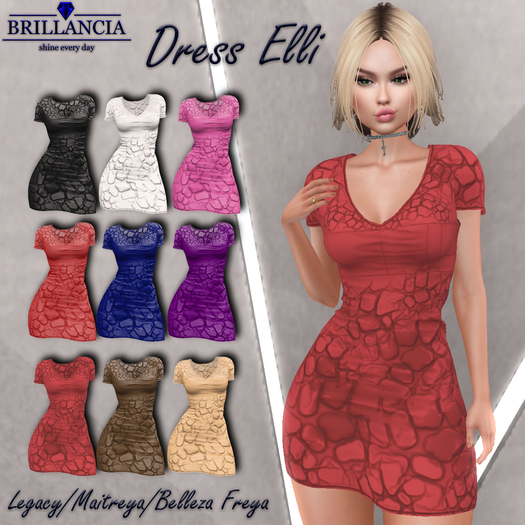 BRILLANCIA -Dress Elli dark red