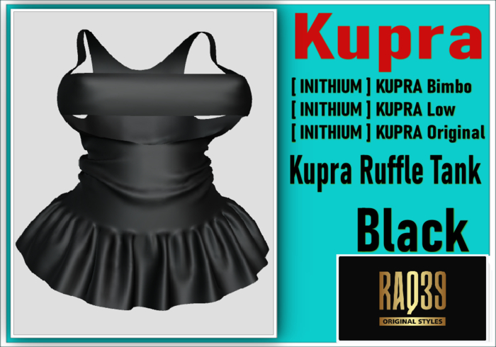 [R39] Kupra Ruffle Tank Black