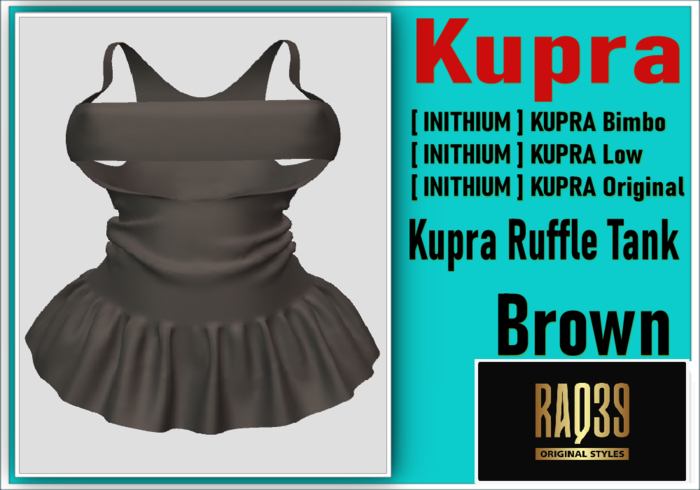 [R39] Kupra Ruffle Tank Brown