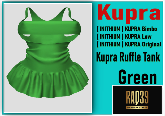 [R39] Kupra Ruffle Tank Green