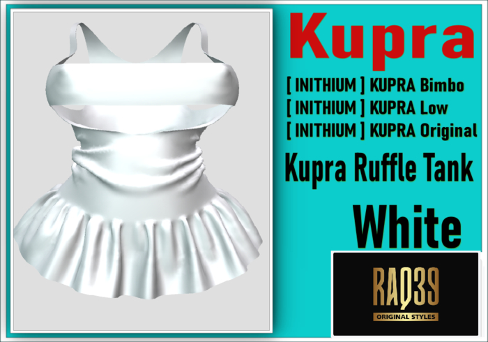 [R39] Kupra Ruffle Tank White