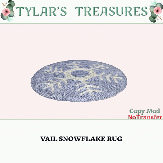 .:TT:.  VAIL SNOWFLAKE RUG  BOX