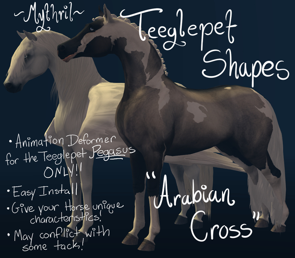 ~Mythril~ Teeglepet Shapes: Arabian Cross (TPet Pegasus ONLY)