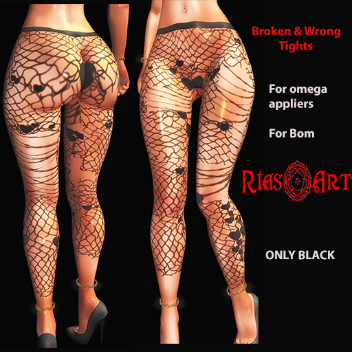 [RiasArt]- BROKEN & WRONG TIGHTS(BLACK)-BOM/OMEGA