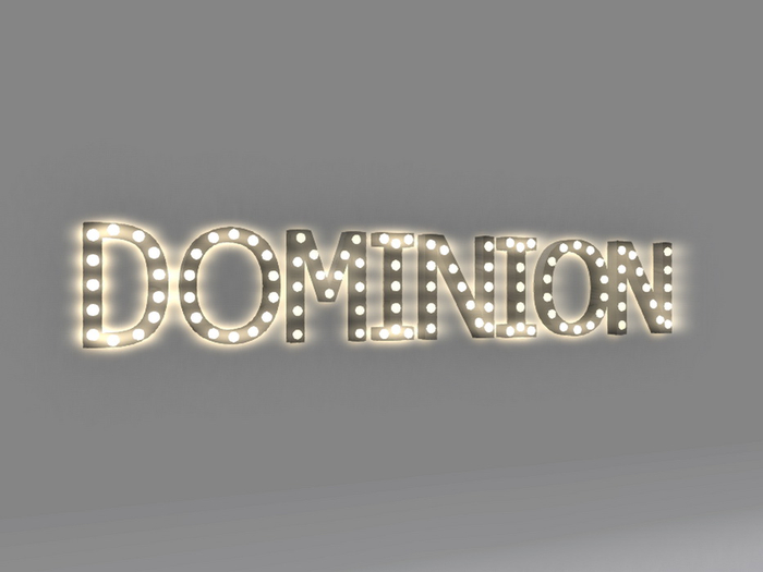 [Px] "DOMINION" Illuminated Light Bulbs Sign