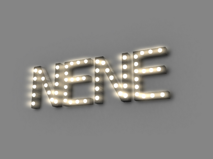 [Px] "NENE" Illuminated Light Bulbs Sign