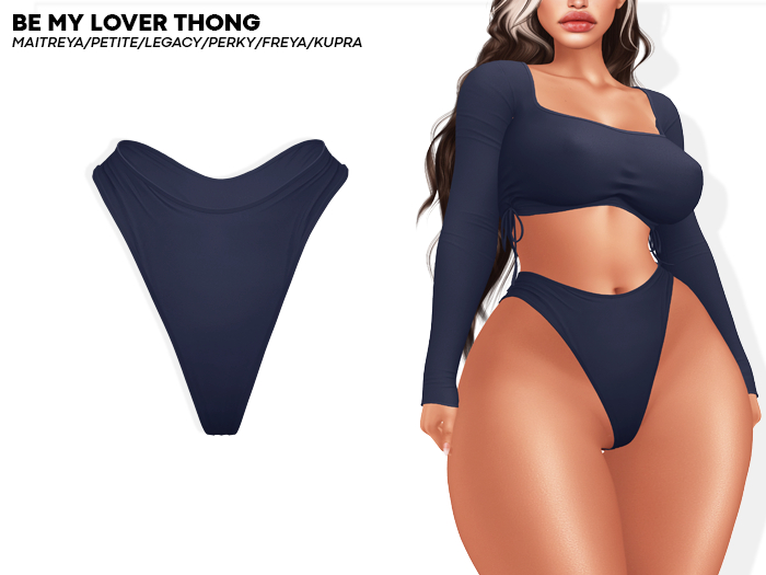 ROULY :: Be My Lover Thong - Navy