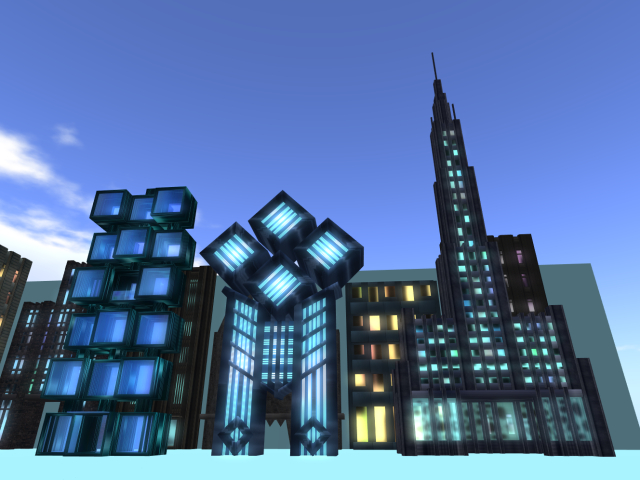 Skyscrapers facades set