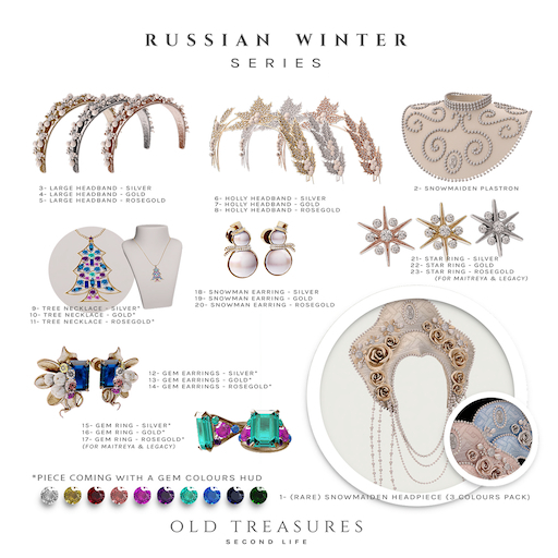 OLD TREASURES - 12 - RUSSIAN WINTER Gem Earrings Silver