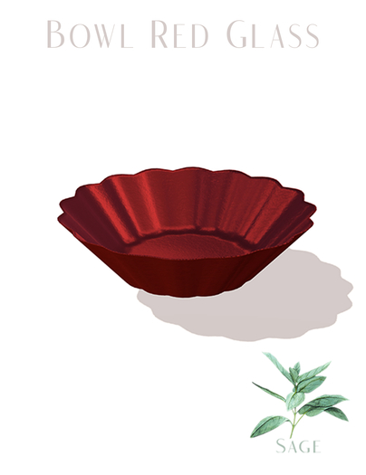 Sage - Bowl Red Glass